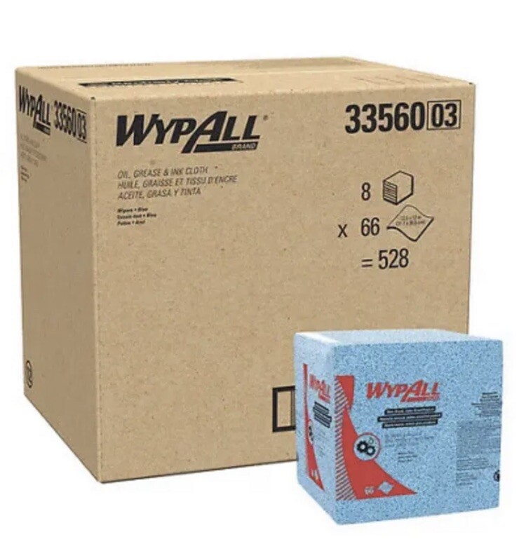 WypAll 33560 12.5″ x 12″ 1/4 Fold Power Clean Oil (66/Bx, 8 Bx/Ct) New