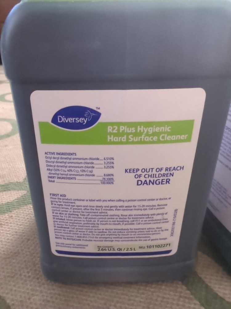 1 Bottle 2.5L R2 Plus Hygienic Hard Surface Cleaner 101102271 Diversey Virucide