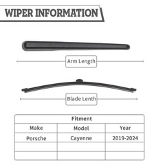 Rear Wiper Arm & Blade Kit,Exact-Fit Replacement for Porsche Cayenne 2018-202…