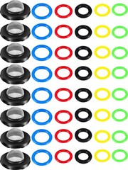 48 Pieces O-Ring Power Pressure 1 inches, Blue, Red, Green, Black, Yellow