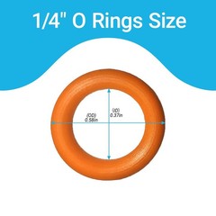 100-Pack 1/4″ Pressure Washer O-Rings for Quick Coupler Compatible Orange