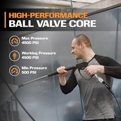 EDOU Direct Ball Valve for High Pressure Washer Hose Kit | Plus, Silver