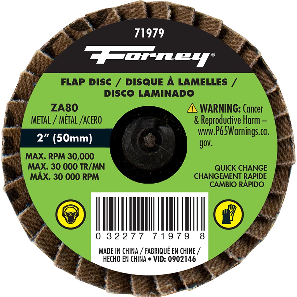 Quick Change Flap Disc, 80 Grit, 2 in – 11 Each FOR-71979