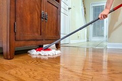 O-Cedar EasyWring Microfiber Spin Mop & Bucket System Floor Cleaner Red Gray