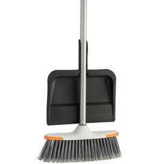 Superio Heavy Duty Clip-On Dustpan with Rubber Lip, 10″ wide Dustpan, Black