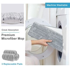 BOSHENG Mop and Bucket with White Set 3 Pads,