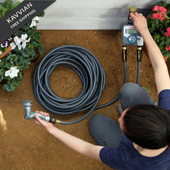 Gilmour 2pc Hose Connector Set, Brass Garden Quick Connect 1 Black
