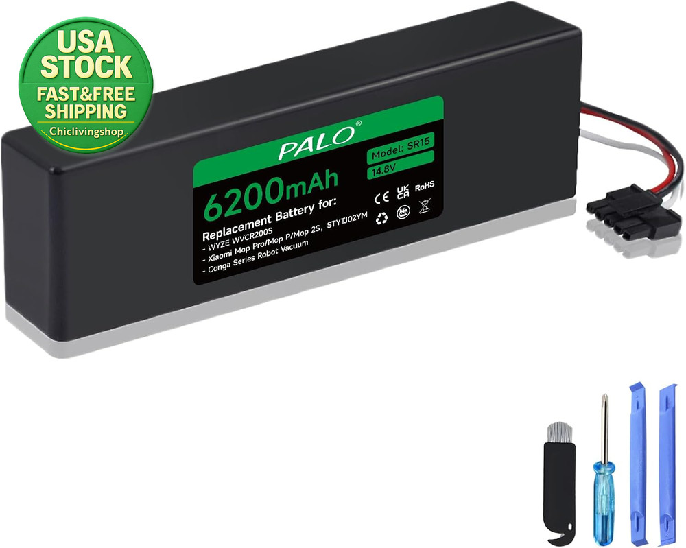 Replacement Battery 6200Mah 14.6V for Wyze Xiaomi Robot Vacuum