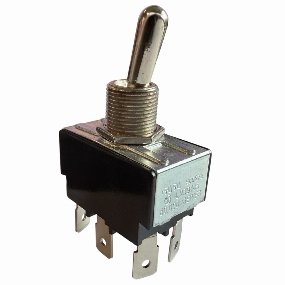 Toggle switch DPDT 6 snap-in termianls 20A 125A ON-OFF-ON
