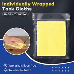 CAREGY 48Pcs Tack Cloth for Removing Dust from Woodworking, 48PACK, Yellow
