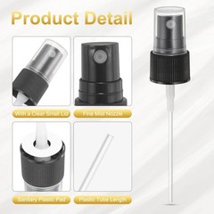 50 Pcs Black Spray Top, 20/410 Fine Mist Sprayer Reusable Replacement Top