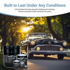 RUST BULLET BlackShell 1 Pint Gloss Black UV Resistant Metal Coating
