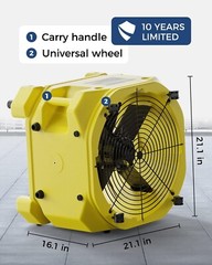 ALORAIR Air Mover 3000 CFM Axial Fan Floor Dryer Stackable Carpet Dryer Blower