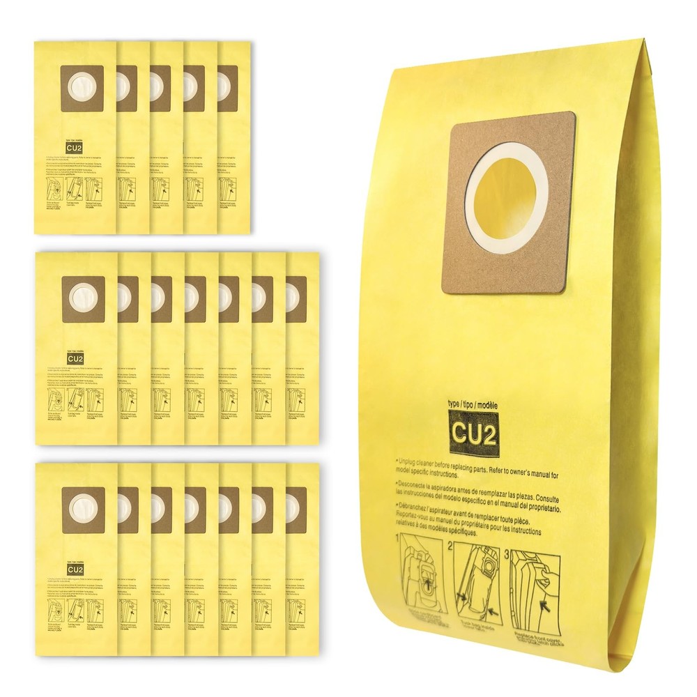 20 Pack AH10243 Vacuum bags Compatible with Hoover Commercial Hushtone Yellow