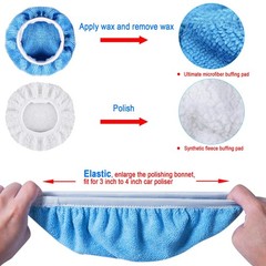 SIQUK 16 Pieces 3 Inch Buffing Pads 3 Inch, Orange,Yellow,White,Blue,Black