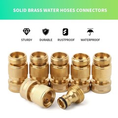 Garden Water Pipe Quick Connect, Solid Brass 3/4 Inch 6 Packs,