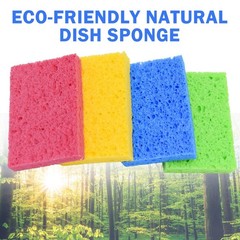 YoleShy 48 Pack Sponges Kitchen Natural Compressed Cellulose Colourful