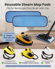 RuannoClean Steam Mop Replacement Pads Compatible with Wagner Blue -4pack