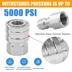 1/4Inch Pressure Washer Quick Connect Fittings,Stainless Steel 8 Pack