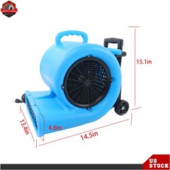 1.5HP 5000 CFM 3-Speed Air Mover Monster Floor Blower Carpet Dryers 115 Volt