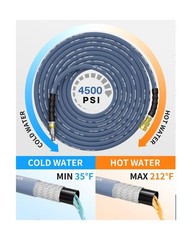 Pressure Washer Hose 200FT 3/8″ for Cold and Hot Water 212°F, with Swivel Q