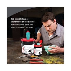 WypAll PowerClean ProScrub Cleaning Wipers 9.5″, Green, 75 Wipers (91367)