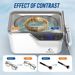 LifeBasis Ultrasonic Cleaner – 45kHz Professional Ultrasonic Jewelry Clean