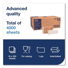 Tork 424824 Advanced 9 x 9.5 1-Ply Multifold Hand Towel – White (16/Carton) New