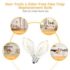 Original Flea Trap Light Bulb Replacement, 10 Pack 7W Replacement