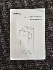 AIKE AK2030 HEPA Filtered Vertical Hand Dryer, UL Approved 120V 1700W White
