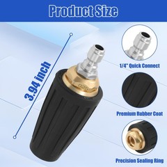 PWACCS Pressure Washer Nozzle Tips Full Set, 3600 PSI 1/4 inches, Black