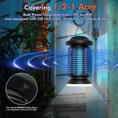 Fiveye Bug Zapper Outdoor Indoor Electric Fly Zapper Waterproof Led Light 18W
