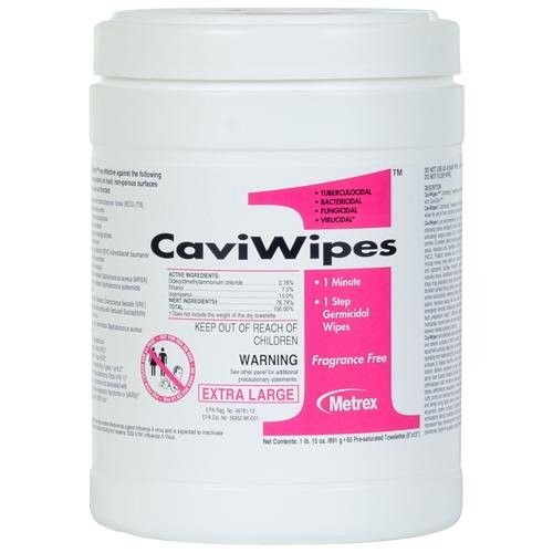 Metrex 13-5150 CaviWipes1 Surface Disinfectant Towelettes XLarge 9″ x 12″ 65 Can