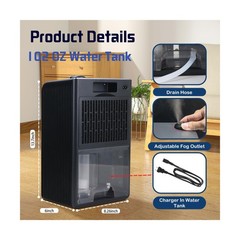 Dehumidifier,2 in 1 Humidifier Dehumidifier Combo,102 OZ Water Tank Dehumidif…