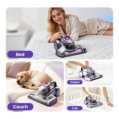 ezly Mattress Vacuum Cleaner with 18KPa Strong Suction, Gray Purple