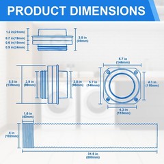 Janhemei Magnetic Dryer Vent Connector Kit, 4-Inch by 31.5-Inch silver