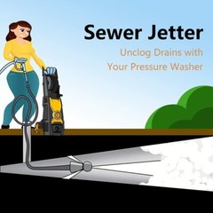 50ft Pressure Washer Sewer Jetter Kit for Clean Kitchen Drain System Remove Clog