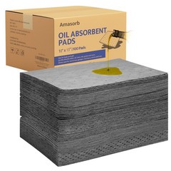Oil Absorbent Pads – 9.8 x 13 Inch-Universal Leak, Drip, and Spill Control, G…