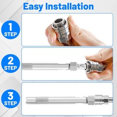 TasuoX Pressure Washer Long Range Chemical Nozzle, 1.2- 3.5 GPM, Silver