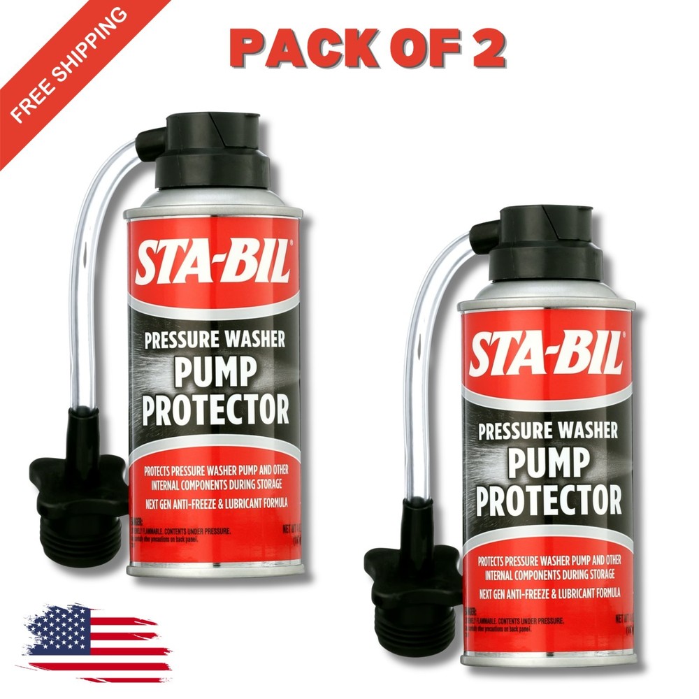 2 PACK-Pressure Washer Pump Protector Pistons Seal Saver Anti-Freeze STA-BIL 4oZ