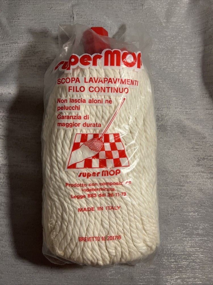 Vintage Mop Head Super Mop 100% Cotton Made in Italy