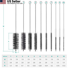 CiaraQ Bottle Cleaning Brushes, 8 Inch Nylon Tube 8.0 (10pcs), Black