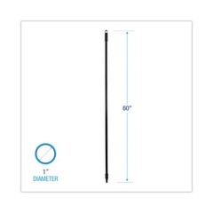 Boardwalk Fiberglass Broom Handle, Nylon Plastic Threaded End, 1″ diax60″, Black