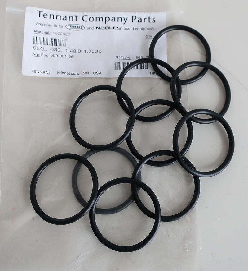 10 DRAIN HOSE VALVE GASKET SEALS, TENNANT 5200, 5680, 5700 SCRUBBERS, 1008637,2C