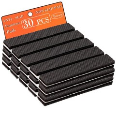 Fursafe&Q Non Slip Furniture Pads – 30 Pcs Rectangular, Black / Brown