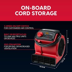 Vacmaster 3 Speed Floor Fan 156W 550CFM Air Mover Utility Blower Fan – AM201 …
