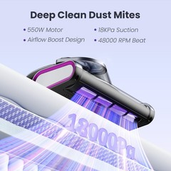 ezly Mattress Vacuum Cleaner with 18KPa Strong Suction, Gray Purple