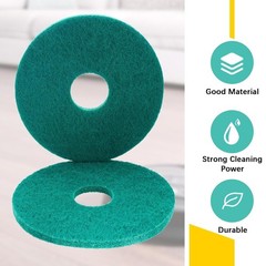 2 Pcs 12 Inch Green Non-Woven Floor Buffing Pads for Commercial Cleaning