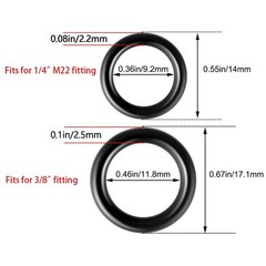 PAGOW 50 Pack O-Rings Power Pressure Washer 50pcs (for 1/4″ & 3/8″), Black