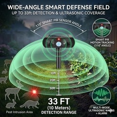 2026 4Pack Sonic Fortress Pro Deer Repellent Outdoor Solar Ultrasonic black